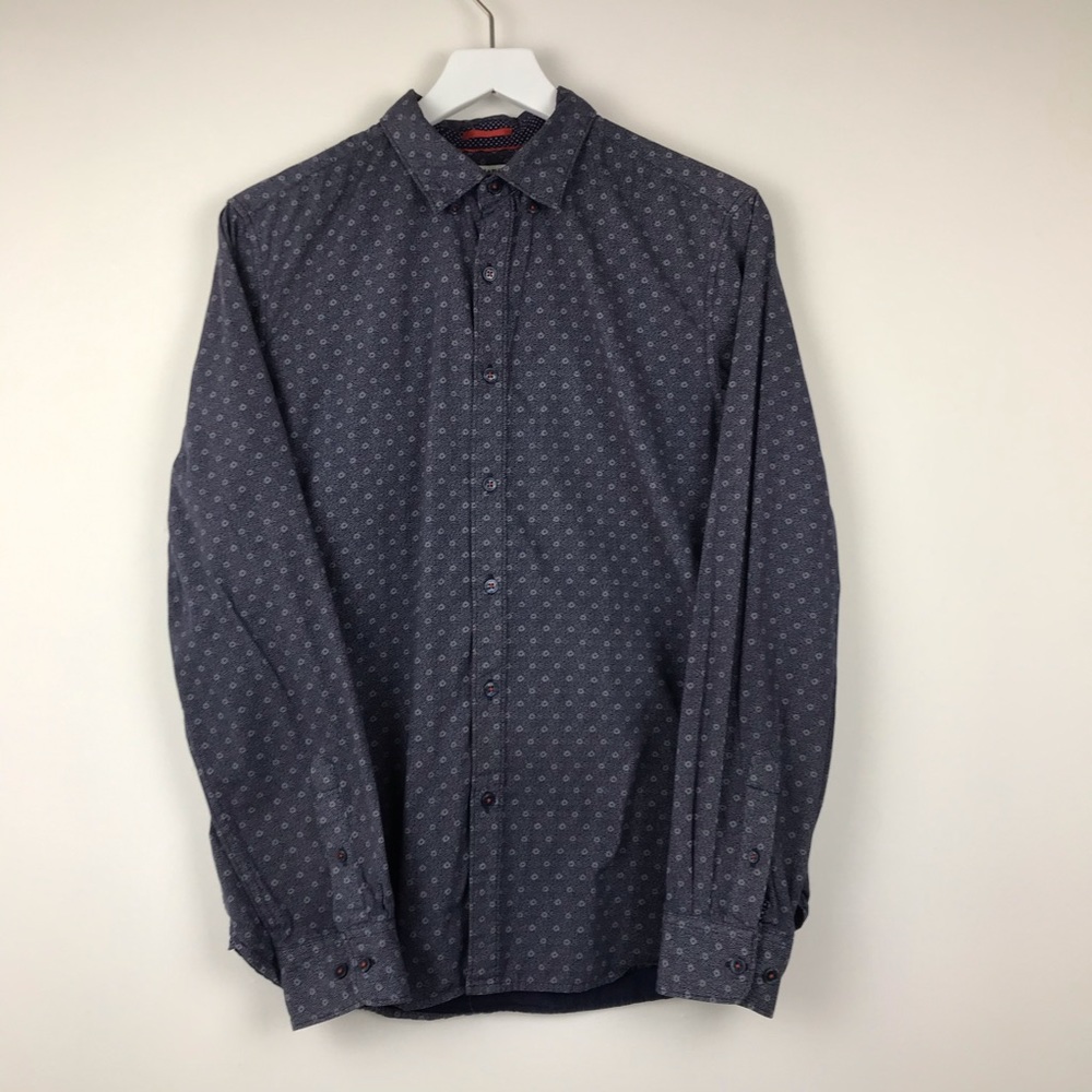 Denim & Flower Slim Fit Navy Floral Button Down